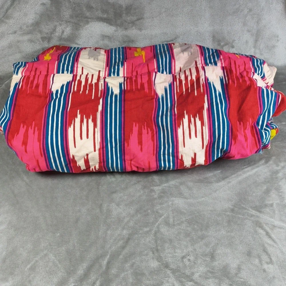 Fat Face Weekender Duffel Backpack Bag Ikat Stripe Pink Cotton Zip Travel Boho
